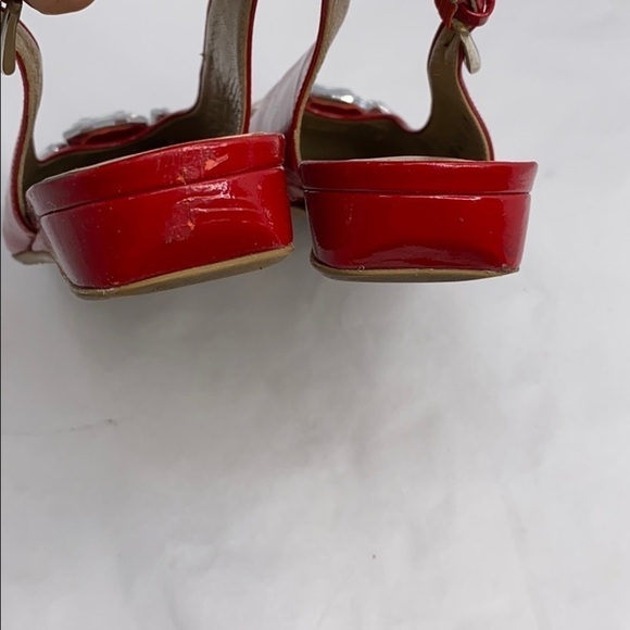 Stuart Weitzman Sz 6.5 Red Patent Leather Flats - Picture 7 of 12